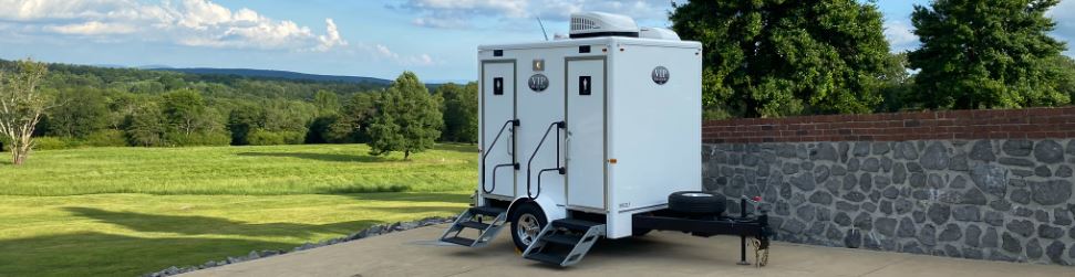 VIP Trailers backyard wedding restroom trailer
